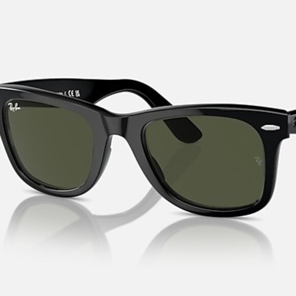 Ray-Ban RB2140 Original Wayfarer Sunglasses – Black Frame 901 G-15 Green - Picture 1 of 6